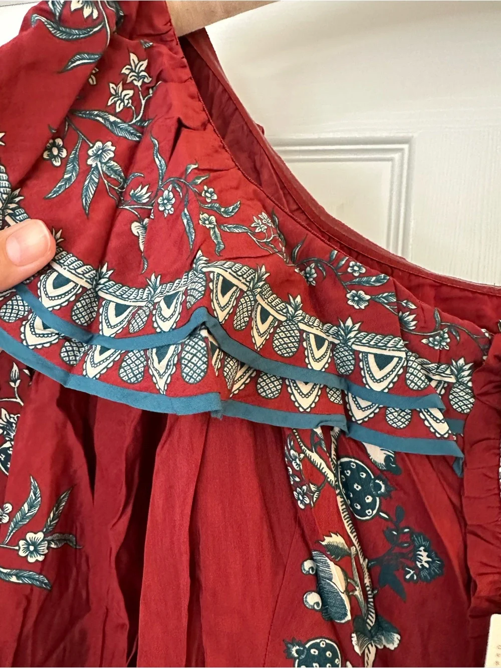 FARM Rio Off-Shoulder Floral Maxi Dress Rust Red Fall Autumn Fashion Sexy Boho